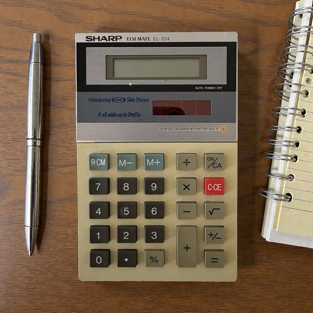 Sharp Calculator Elsimate EL-334 8 Digit Twin Power Solar Kraft Advertising